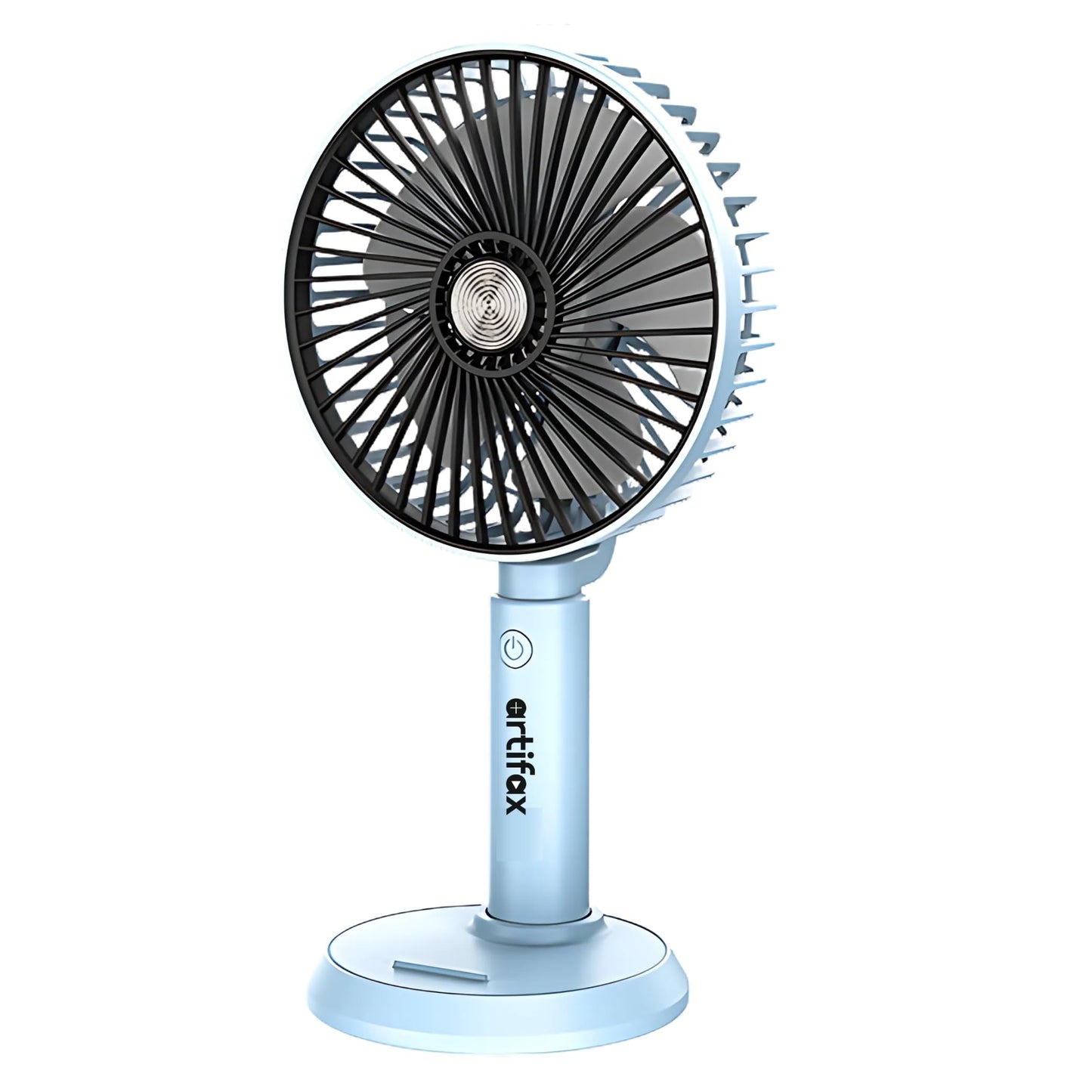 Artifax Rechargeable Portable Fan ART-B-3 | 90° Rotation | 3-Speed | Built-in Mobile Holder | Removable Grill | Type-C Charging | Compact, Durable & Easy to Use (Grey)