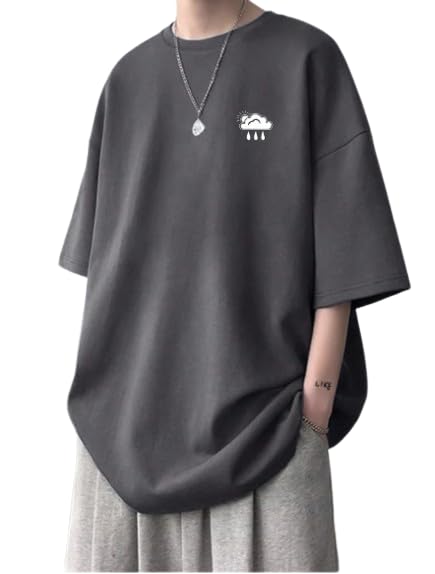 COMIC STREET Oversized T Shirt for Men and Women Drop Shoulder Loose Baggy Fit Unisex Pure Cotton T-Shirt