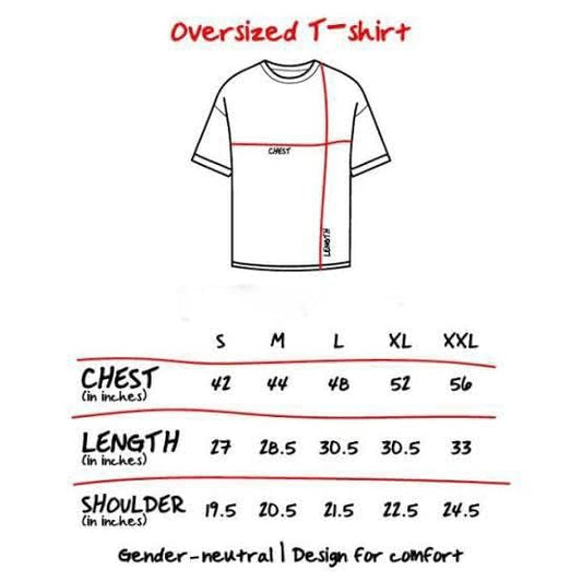 COMIC STREET Oversized T Shirt for Men and Women Drop Shoulder Loose Baggy Fit Unisex Pure Cotton T-Shirt