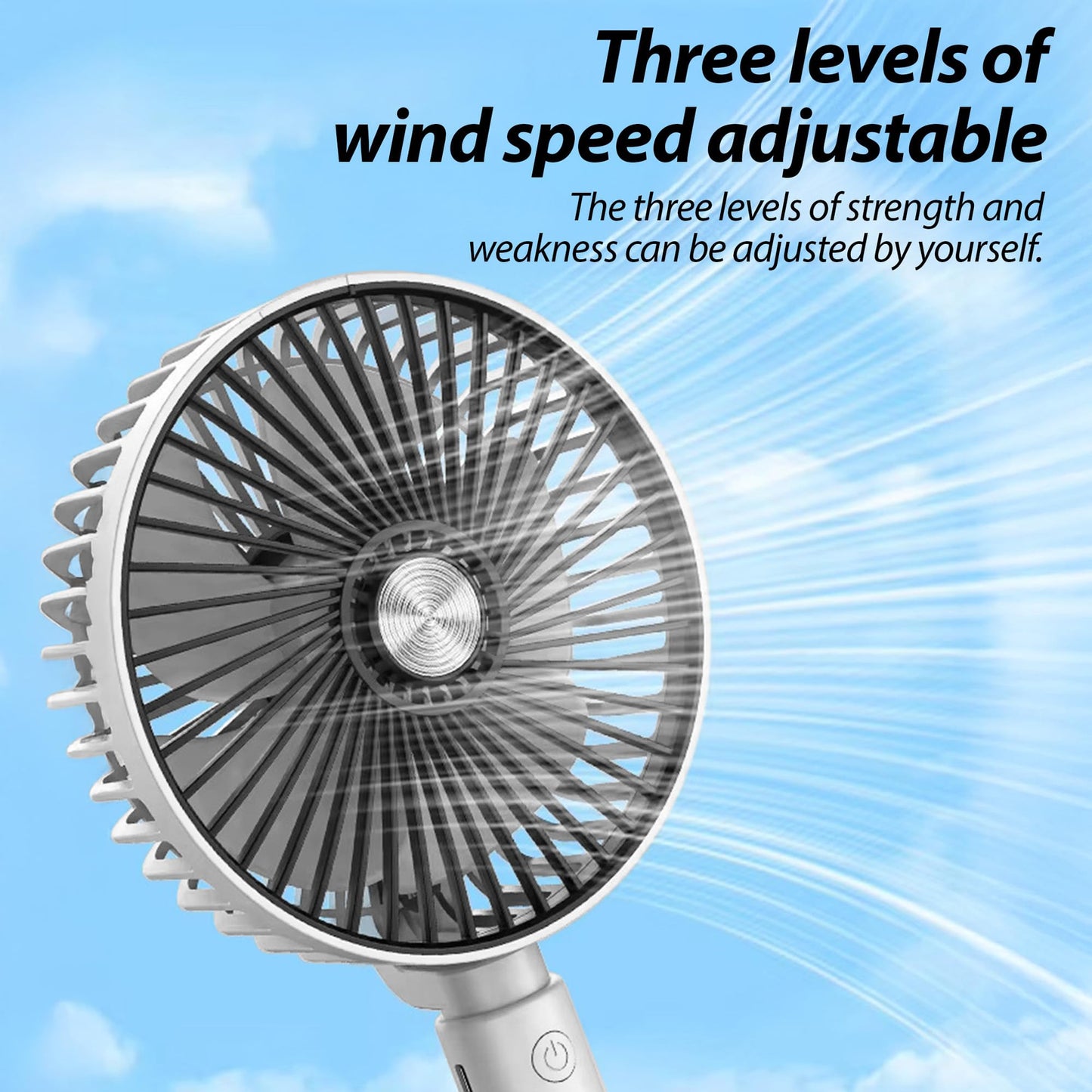 Artifax Rechargeable Portable Fan ART-B-3 | 90° Rotation | 3-Speed | Built-in Mobile Holder | Removable Grill | Type-C Charging | Compact, Durable & Easy to Use (Grey)
